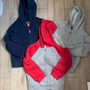 3 Zip Up Hooded Sweatshirts